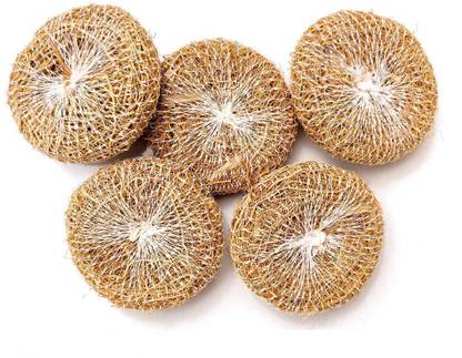 Spicado Traders Handmade Coconut Fibre Scrubber With Natural Vetiver (Khus) Mix - Pack of 5