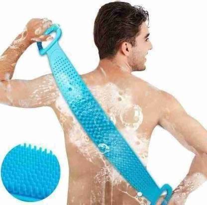 KRISHZONE Silicone body belt Double side bathing brush for skin deep cleaning pack of 1