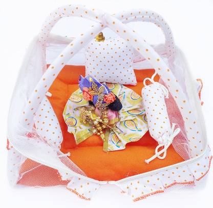 KAMAL CHILD CARE Laddu Gopal Bed 0 to 6 No. Laddu Gopal Ji Jhula, Singhasan, Thakur ji Bed Jhula