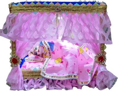 tilak shringar laddu gopal ji summer special cotton bed with lighting (size1to6) Jhula