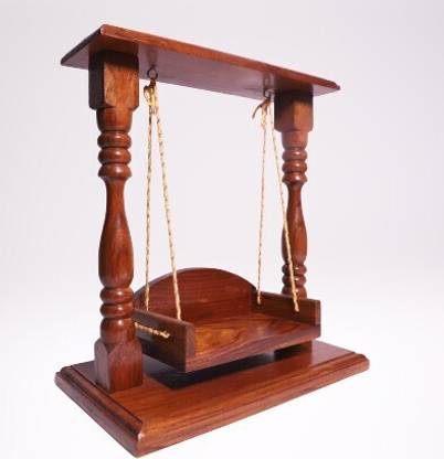 crafthub Crafthub Wooden Shri Krishna Laddu Gopal Balgopal Jhula for 0 to 4 Kanhaji Jhula