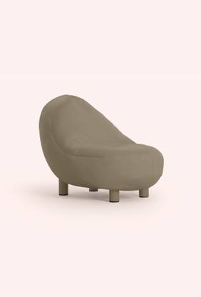 Giftoshopee Cushioned Fabric Upholstery Lounge Chair with Wooden Frame Engineered Wood Lounger