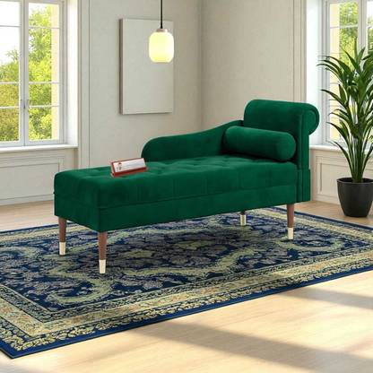 TFS Premium Velvet Tufted Relaxing Chaise/Lounger/Sofa For Home & Living Room Solid Wood Lounger