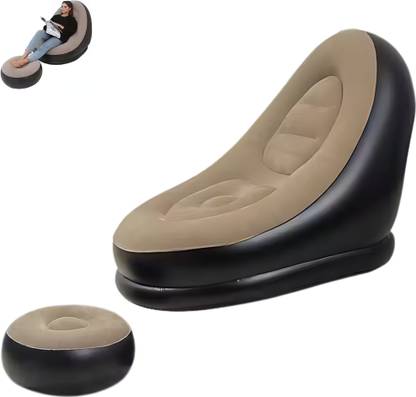 DRUMSTONE Inflatable Lounge Chair – Ultra-Light, Foldable Air Seat for Home & Outdoors Use Leather Chaise