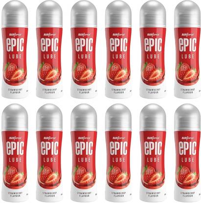 MANFORCE Epic Strawberry Flavored Lube, 60 ml x Pack of 12 Lubricant