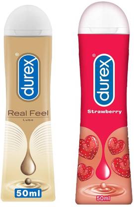 DUREX Realfeel and Strawberry Lubricant - 50ml Non-Sticky, Smooth and Warm Lubricant