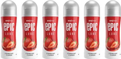 MANFORCE Epic Strawberry Flavored Lube, 60 ml x Pack of 6 Lubricant