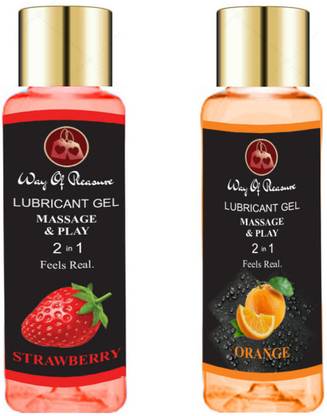 Way Of Pleasure Strawberry & Orange Flavored Lubricant Gel Water Based Lube For Men & Women Lubricant
