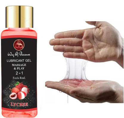 Way Of Pleasure Lychee Flavoured Lubricant Non Sticky Gel 50ml For Men & Women Lubricant