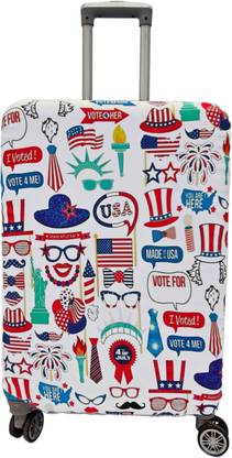 JANKISFASHION Printed Travel Suitcase Trolley Bag Protector - Scratch & Dust Proof Stretchable & Scratchproof , Reusable And Washable, Durable Fabric Luggage Cover