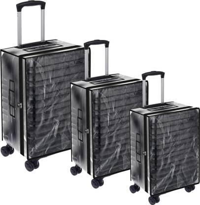 PREVAILER Transparent Trolley Bag Cover PVC Dust Proof Cover Pack Of 3 Combo Transparent Trolley Suitcase Waterproof Cover Luggage Cover