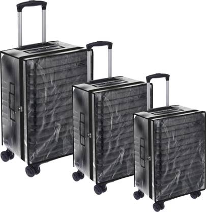 NISUN Trolly Covers Protectors, PVC Plastic Cover Combo of 3 Suitcase Cover Soft Side Dustproof Luggage Cover