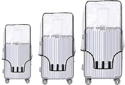 IMPEX Pack of 3 Transparent Protective Covers PVC Covers Combo of 3 Luggage Cover