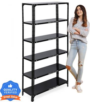 Perfect Steel Traders New Slotted Angle 6 Shelves Multipurpose Powder Coating Storage Racks Luggage Rack