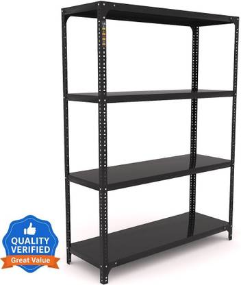 FIDVI FERRO Sturdy Steel Luggage Rack Foldable (12x35x48)inches 4 Shelf Portable Heavy Duty Luggage Rack