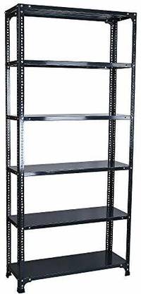 Mil-Nil Prime CRC Sheet 72X36X12 Inch Multipurpose Storage, Adjustable Shelf, Slotted Angle Rack With 6 Shelves 24 Gauge_Grey Luggage Rack
