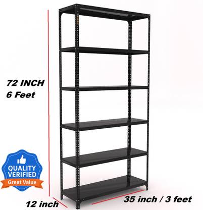 FIDVI Slotted Angle 6 Shelves Multipurpose Powder Coated Storage Rack office Heavyduty Luggage Rack
