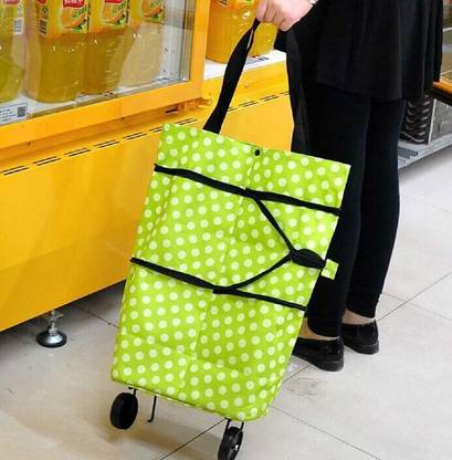 GETHIGHKP Foldable Shopping Trolley Bag for Vegetables and Grocery with Wheels Luggage Trolley