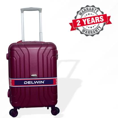 DELWIN Small Cabin Suitcase Trolley Bag (57 cm) 8 Wheels - Hard Sided Luggage Trolley