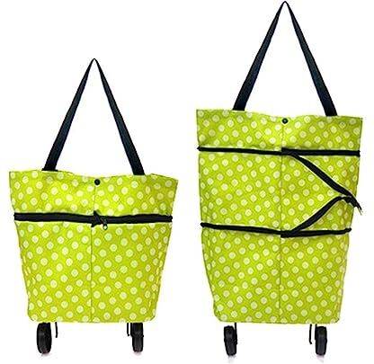 HEER Foldable Shopping Trolley Bag For Vegetables And Grocery With Wheels Luggage Trolley