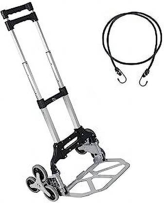 WB WELBUILT 75 Kg Stair Climbing Metal Foldable Platform and Extendable Handle Luggage Trolley