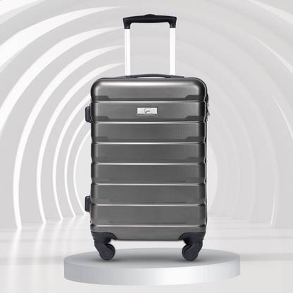 SPIN RAY- Meteoroid Grey Cabin size Polycarbonate hard top trolley capacity upto 10kg Check-in Suitcase 4 Wheels - 18 inch
