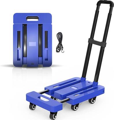 Naitrafall Folding Hand Trolley Cart With 6 Wheels, Adjustable Handle I Load 150kg Portable Luggage Trolley
