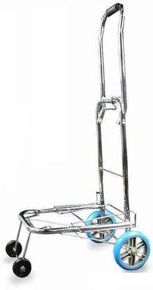 Thrivanta 4 Wheeler Grocery Shopping Portable Basket Stainless Steel Folding luggage Cart Luggage Trolley