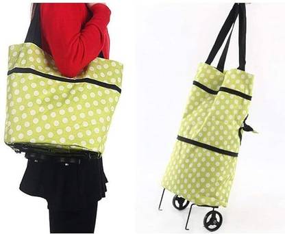 mrquee Bina Foldable Shopping Trolley Bag with Wheels, Waterproof Folding Luggage Luggage Trolley