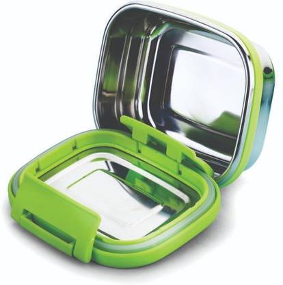 Kitchenetic Stainless Steel Leak proof Airtight small box For Curd, Pickle, Sauce, Dry-fruit 1 Containers Stainless Steel Office Lunch Box