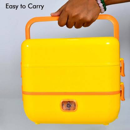 Getoceantech 2-Layer Electric Lunch Box for Office | Portable Lunch 4 Stainless Steel 4 Containers Lunch Box