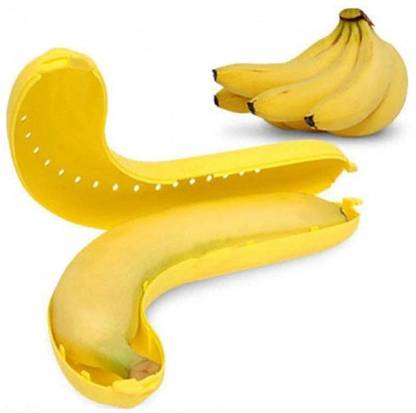 DeoDap Plastic Banana Food Storage Container | Banana Case Cover 1 Containers Lunch Box