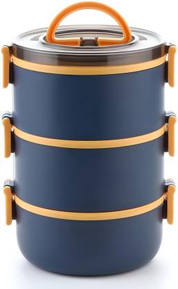 Ojas Air Tight Tiffin Box | Magnum Lunch Box 3 Layer Lunch Box 2100 ML 3 Containers Lunch Box