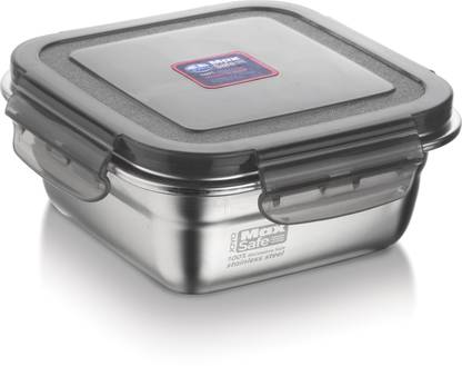 JOYO MaxSafe Microwave Safe SS Square Container 3502 - 400 ML 1 Containers Stainless Steel Office Lunch Box