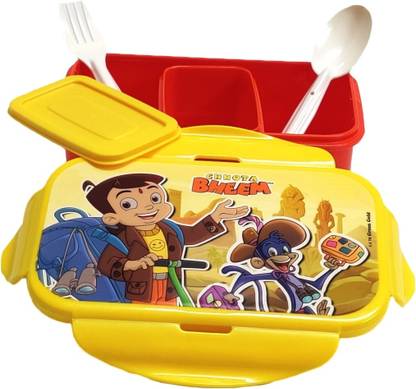 Gift Collection Four Way Lock Mini Lunch Container with one extra container and spoon and fork 1 Containers Lunch Box