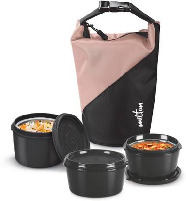 MILTON Micro Meal Mega Lunch Box(3 Containers 1x450 ml , 2x320 ml each) With Jacket 3 Containers Lunch Box