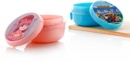 Dervino Fruit Animated 2Container with Spoon AirTight Insulated Food Containers LunchBox 2 Containers Lunch Box