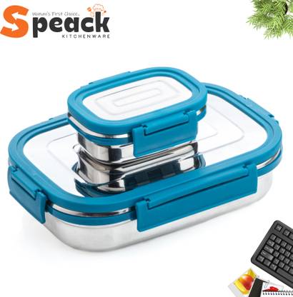 SPEACK Steel Lunch Box For Kids 2 Containers Lunch Box  (1100 ml) at Rs. 459