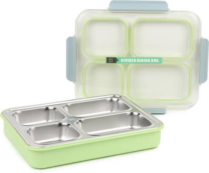 MyneeMoe 4 Compartment Dining Buffet Bento Lunch Box For Office Goers (100% LEAK-PROOF) 4 Containers Lunch Box