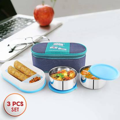 Dream Home BIG BOSS STEEL 3 CONTAINERS BAG LUNCH BOX 3 Containers Lunch Box
