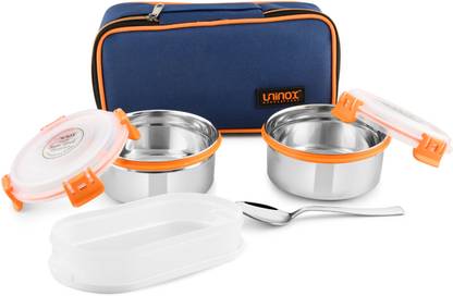 UNINOX Lunch Box with Insulated Fabric Bag Having 2 Stainless Steel Containers 2 Containers Lunch Box