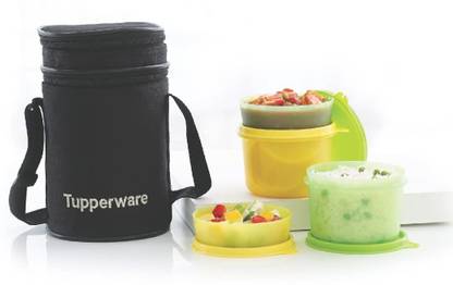 TUPPERWARE Executive Plastic Lunch Set with Bag 3 Containers Lunch Box