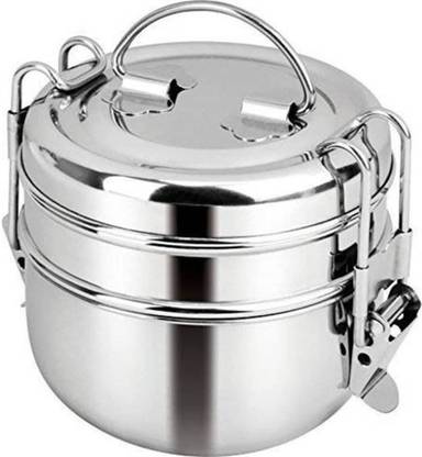 Classic Steels Stainless Steel Tiffin, Lunch Box -2 Layer 2 Containers Lunch Box 2 Containers Lunch Box