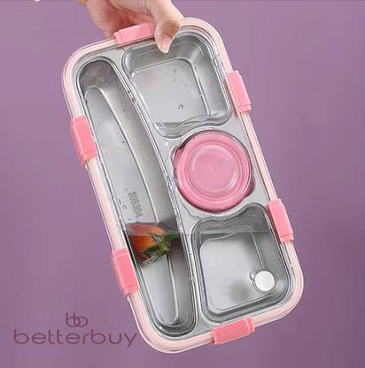 Better Buy Sleek 100% Leak-proof with Removable Bowl 4 Containers Lunch Box
