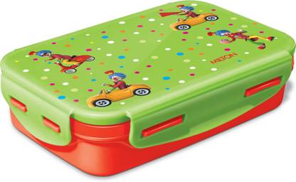 MILTON Steely Deluxe Mini Inner Steel Kids Tiffin Box, 400 ml, Red | School Lunch Box 1 Containers Lunch Box