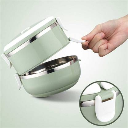 dharani 2873 MULTI LAYER STAINLESS STEEL HOT LUNCH BOX (2 LAYER) 2 Containers Lunch Box