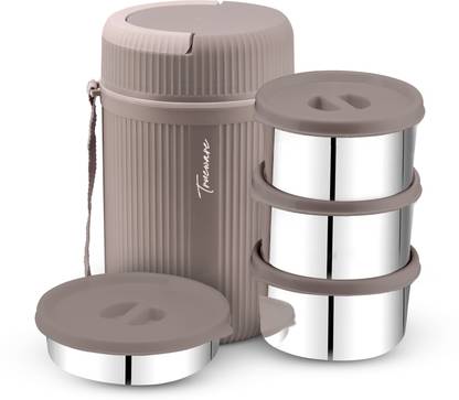 Trueware GRUB 4 Insulated Hot Lunch Box With 3 SS Container 300ML & 1 SS Container 200ML 4 Containers Lunch Box