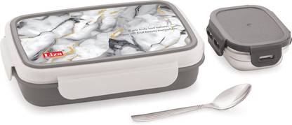 Liza Snack Pro Insulated Lunch Box Airtight Leak-Proof Snacks Tiffin Box Grey 1 Containers Lunch Box