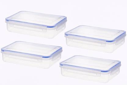 Aristo Multipurpose Storage Container For Home & Kitchen, Transparent 4 Containers Lunch Box