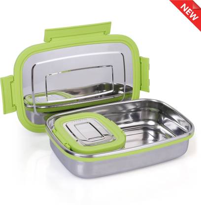 MyneeMoe Stainless Steel, Leak Proof Airtight Lunch Box Tiffin Box (Green) 2 Containers Lunch Box